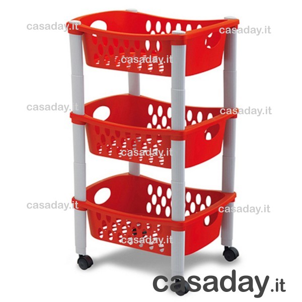 CARRELLO OTELLO 3 PIANI C-RUOTE stefanplast